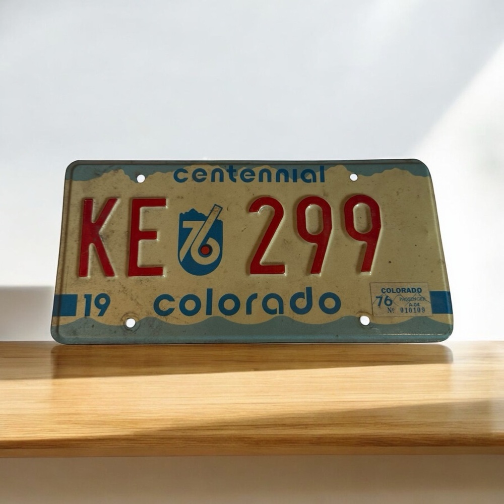 VINTAGE 1976 COLORADO CENTENNIAL LICENSE PLATE Colorado License Plate